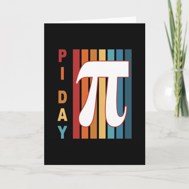 Colourful Stripes 3.14 Pi Day Card (Front)
