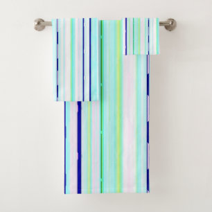 Colourful stripes abstract bath towel set