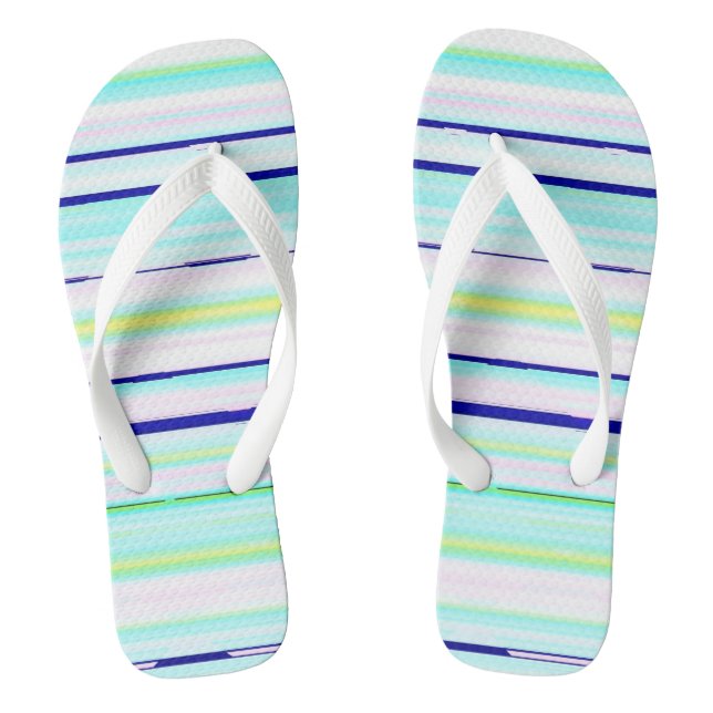 Colourful stripes abstract flip flops (Footbed)
