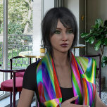 Colourful Stripes Abstract Scarf<br><div class="desc">Bright coloured stripes are fragmented,  cut and bent to make this fashion statement abstract. With red,  pink,  orange,  yellow,  blue,  green and purple this design is versatile.</div>