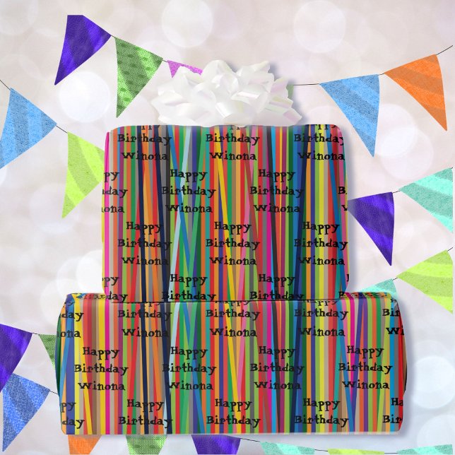 Colourful Stripes All Occasion Gift  Wrapping Paper (Creator Uploaded)