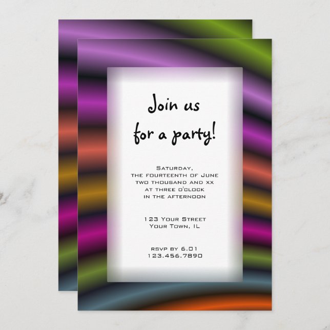 Colourful Stripes All Purpose Party Invitation (Front/Back)