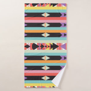 colourful stripes and triangles Pattern mix Bath Towel Set