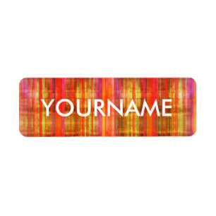 Colourful Stripes Art Pattern Name Label
