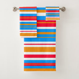 colourful stripes bath towel set