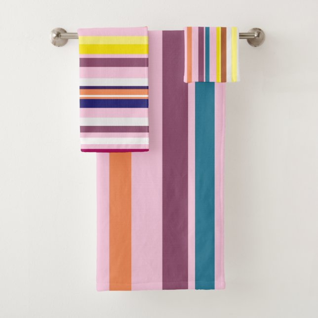 Colourful Stripes  Bathroom Towel Set (Insitu)