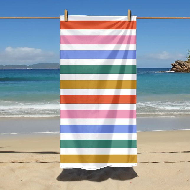 Colourful Stripes Beach Towel (Creator Uploaded)