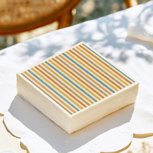 Colourful Stripes Birthday Napkin