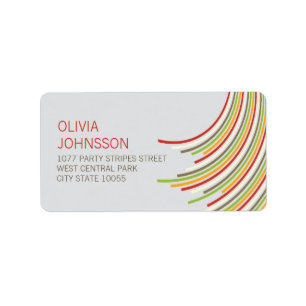 Colourful Stripes Birthday Party Modern Address Label