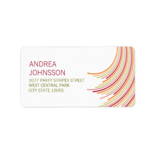 Colourful Stripes Birthday Party Modern Address Label