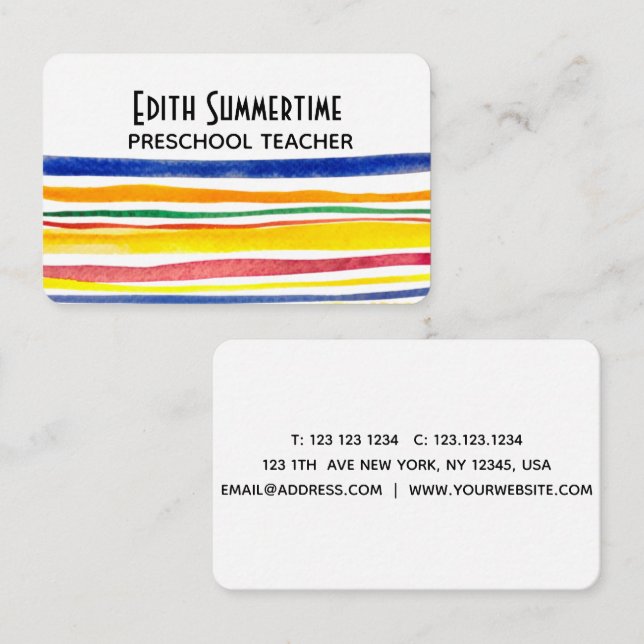 colourful stripes business card (Front/Back)