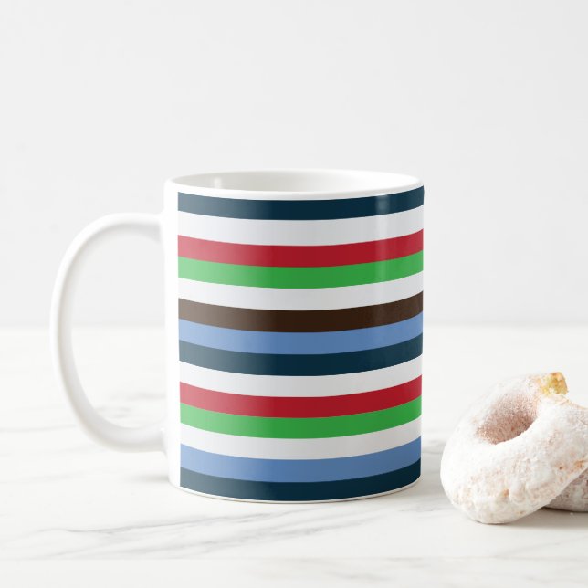 Colourful Stripes  Coffee Mug (With Donut)