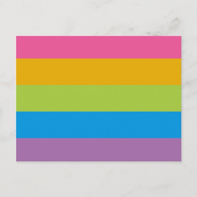 Colourful Stripes Colour Blocking Postcard (Front)