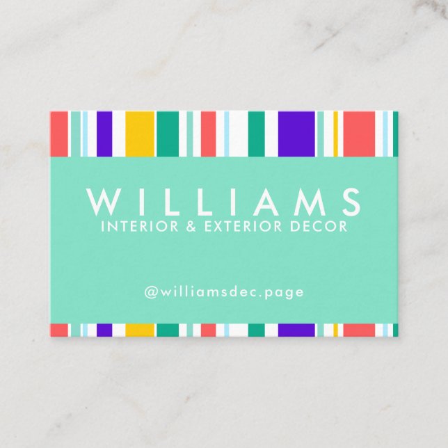 Colourful stripes cover business card (Front)