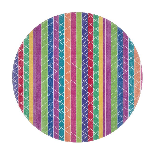 Colourful Stripes Cutting Board (Front)