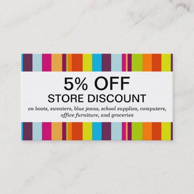 Colourful Stripes (discount card) Discount Card (Front)