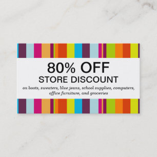 Colourful Stripes (discount card) Discount Card