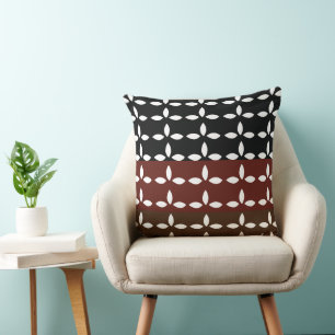 Colourful Stripes Geometric Floral Pattern Cushion
