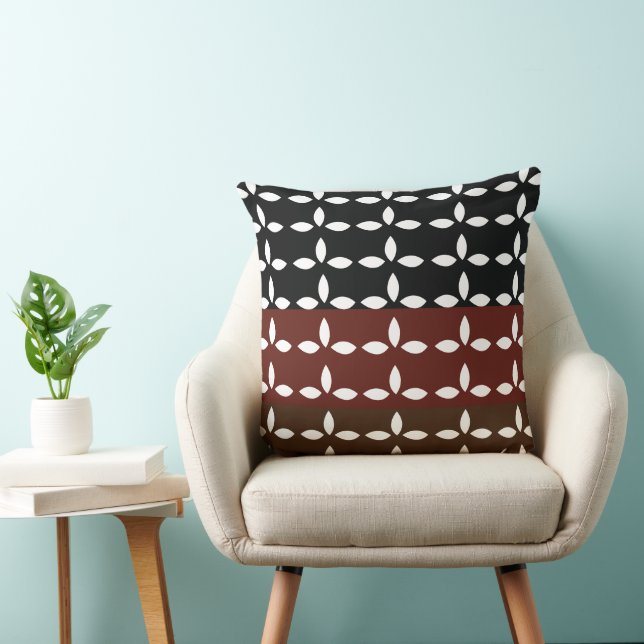 Colourful Stripes Geometric Floral Pattern Cushion (Chair)
