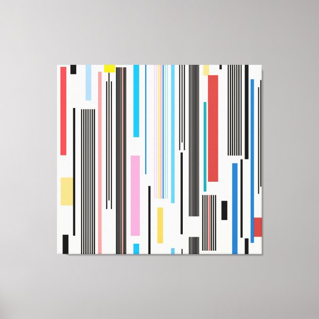Colourful Stripes: Graphic Pattern Mix Canvas Print (Front)