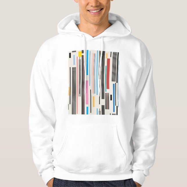 Colourful Stripes: Graphic Pattern Mix Hoodie (Front)