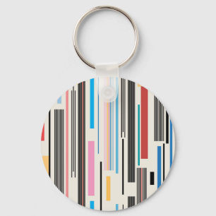 Colourful Stripes: Graphic Pattern Mix Key Ring