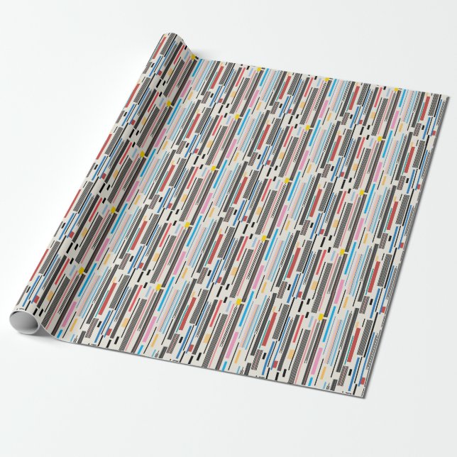 Colourful Stripes: Graphic Pattern Mix Wrapping Paper (Unrolled)