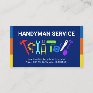 Colourful Stripes Handyman Tools Business Card