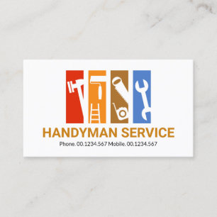 Colourful Stripes Handyman Tools Remodeling Business Card