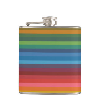 Colourful Stripes Hip Flask
