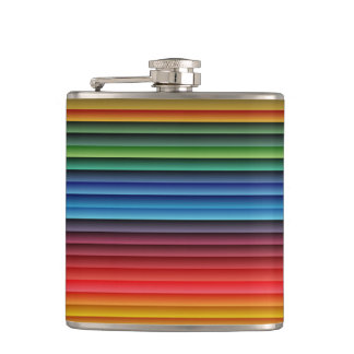 Colourful Stripes Hip Flask