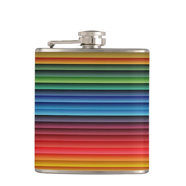 Colourful Stripes Hip Flask (Front)