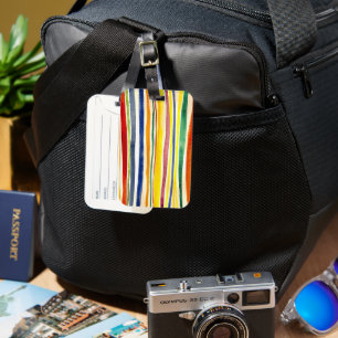colourful stripes luggage tag