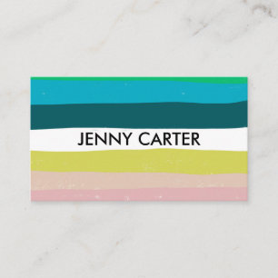 Colourful Stripes Minimalist Cool Business Card