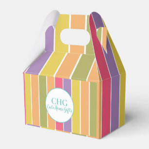 Colourful Stripes Monogram Name  Favour Box