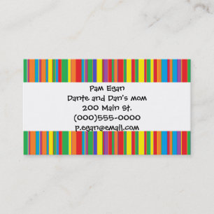 "Colourful Stripes" Mummy Contact Cards
