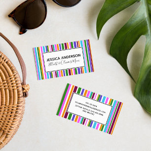 Colourful Stripes Mummy Playdate Calling Card