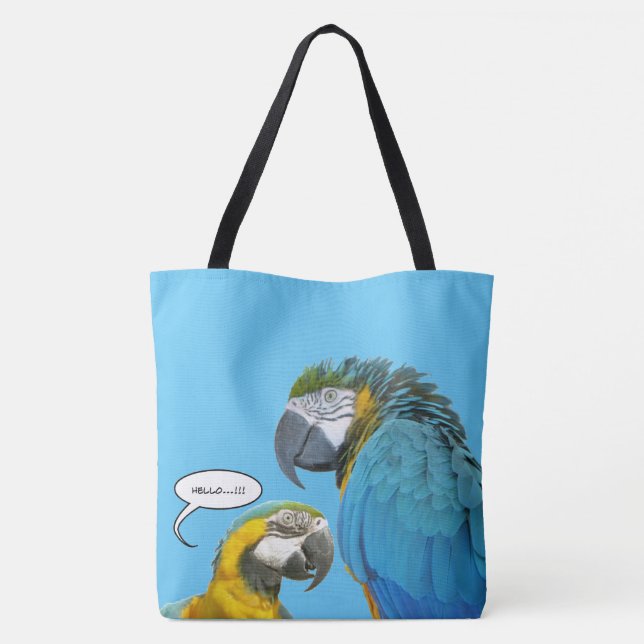 Colourful Stripes Parrots Tote Bag (Back)