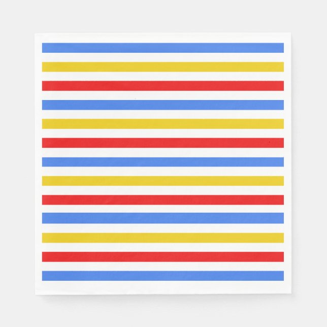 Colourful Stripes Party Napkins (Front)