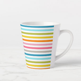 Colourful Stripes Pattern-53861 Latte Mug