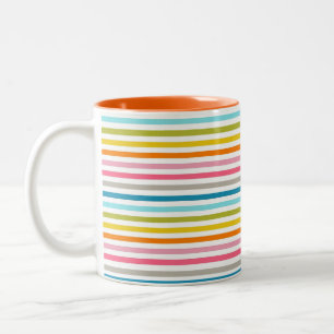 Colourful Stripes Pattern-53861 Two-Tone Coffee Mug