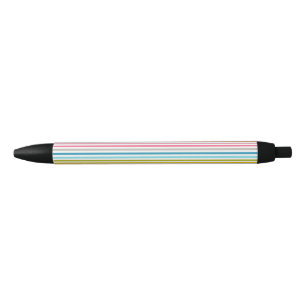 Colourful Stripes Pattern-93861  Black Ink Pen