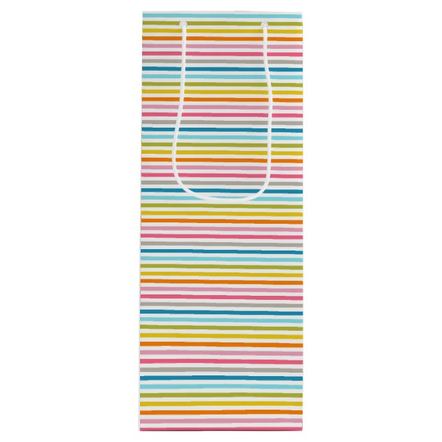 Colourful Stripes Pattern-93861  Wine Gift Bag (Front)