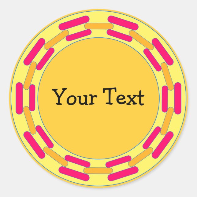 Colourful Stripes Pattern Classic Round Sticker (Front)