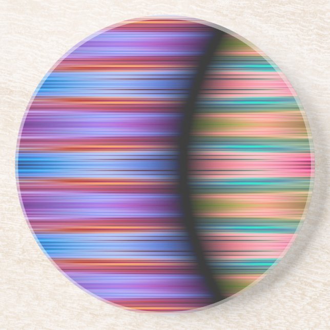 Colourful stripes pattern coaster (Front)