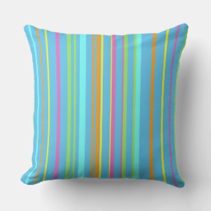 Colourful Stripes Pattern Cust. Throw Pillow