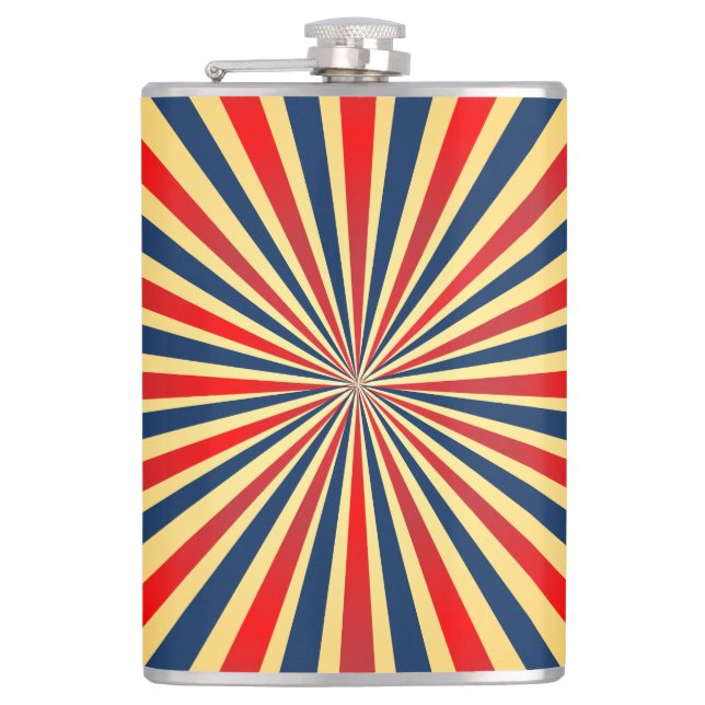 Colourful stripes pattern hip flask (Front)