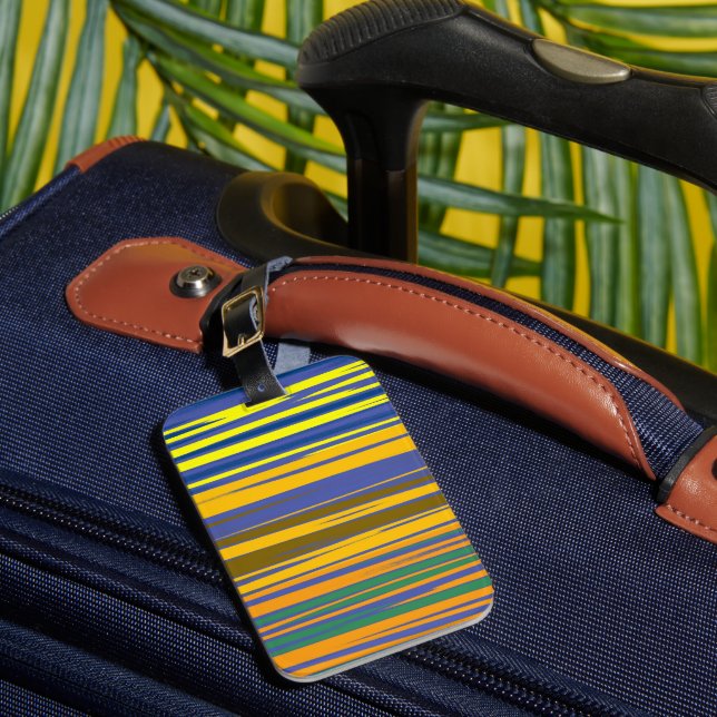 Colourful Stripes Pattern Luggage Tag (Front Insitu 1)