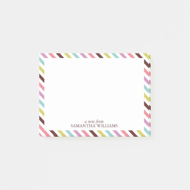 Colourful Stripes Pattern Post-it Notes (Front)