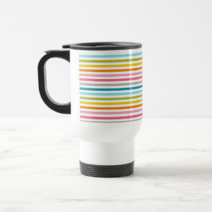 Colourful Stripes Pattern Travel Mug